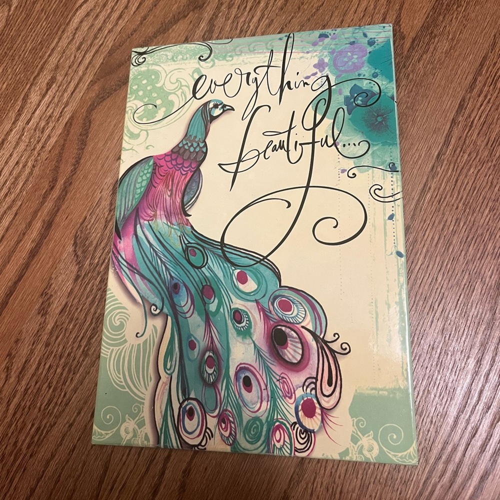 Everything Beautiful Peacock metal sign